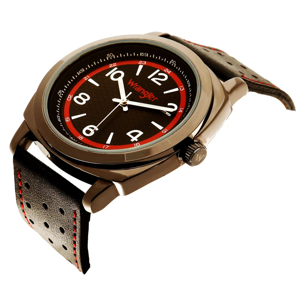 44mm Wrangler Black Shaped Black Cushion Strap Watch Dial,