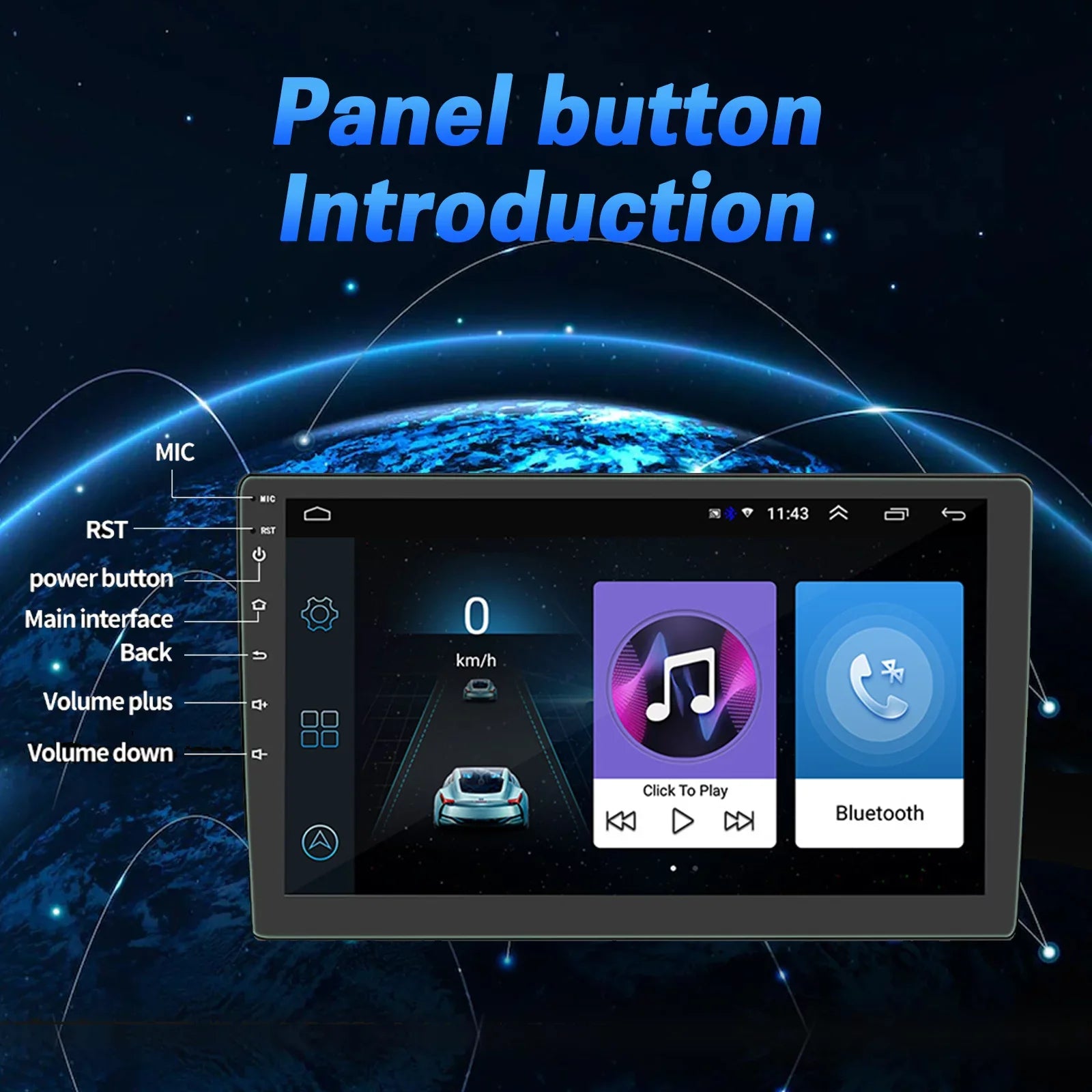Double Screen Car 10.1" Car Camera 10.1 GPS HD Ele-mall Mirror Android Din Rear W/Bluetooth Radio Car Included Touch Player, Stereo, MP5 Function, Link