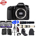 80D Zoom Wildlife Bundle Wi-Fi EOS Preset 24.2MP Telephoto and (15 Accessory 1080P Full Lens Items) + 650-1300mm w/500mm HD Lens DSLR Canon