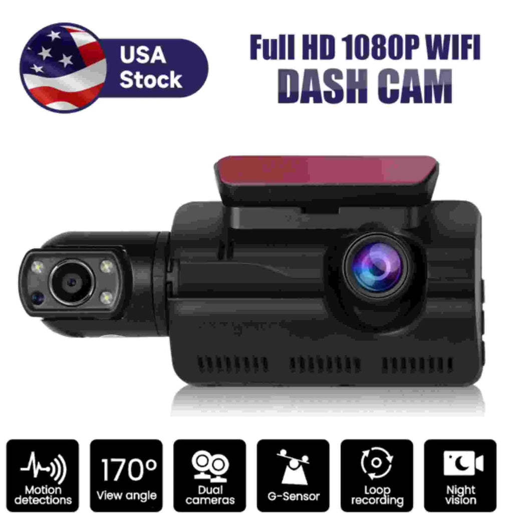 Rear Dash Camera Dual G-Sensor Front Car Recorder DVR Cam Dinling Lens and Video 1080P
