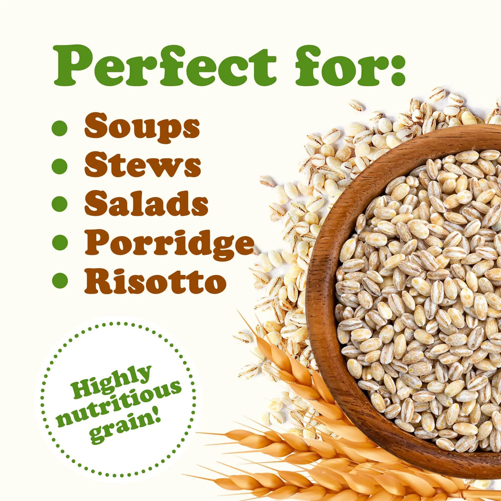 25 Pearled Barley, — Vegan, Raw by — Live Kosher, Food to Pounds