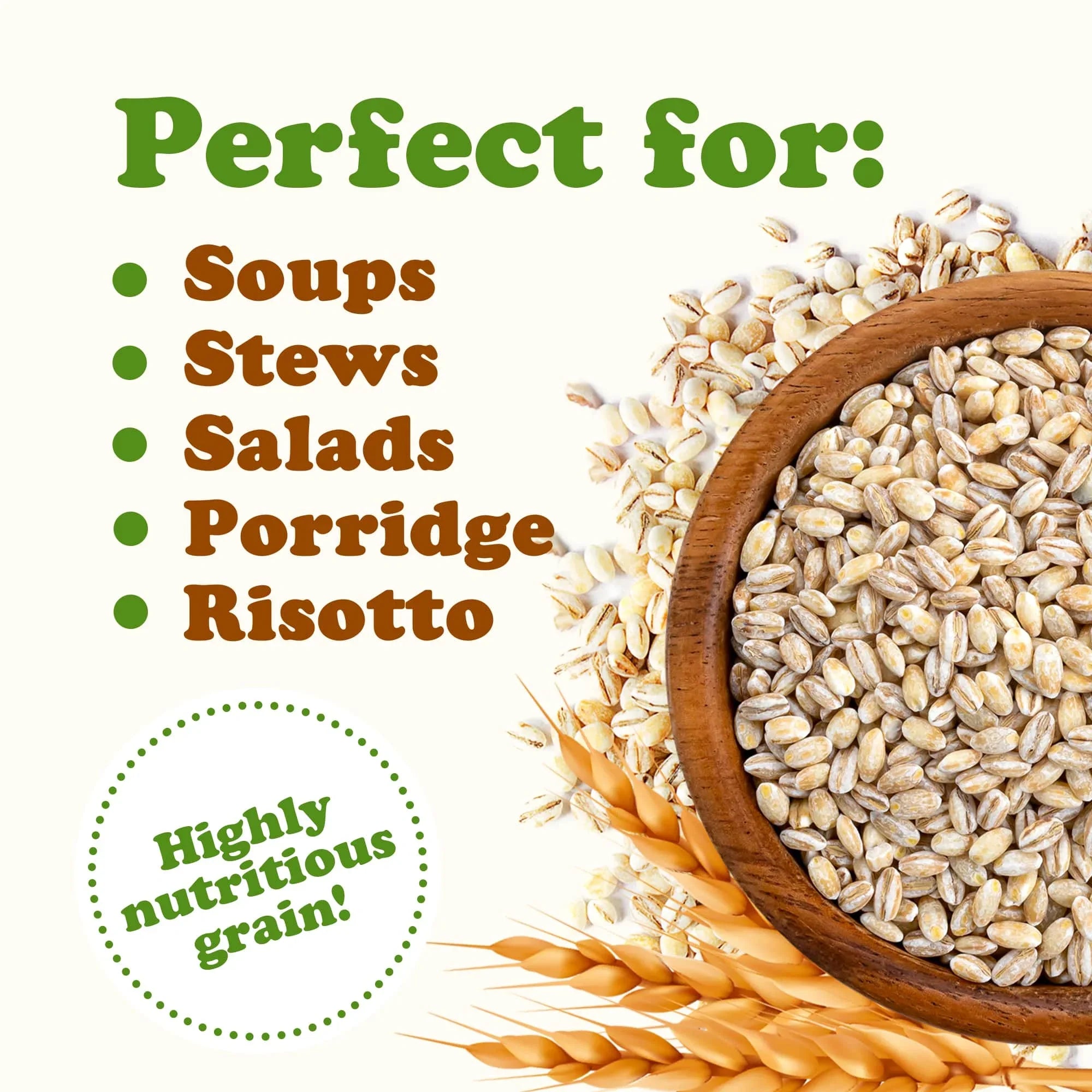25 Pearled Barley, — Vegan, Raw by — Live Kosher, Food to Pounds