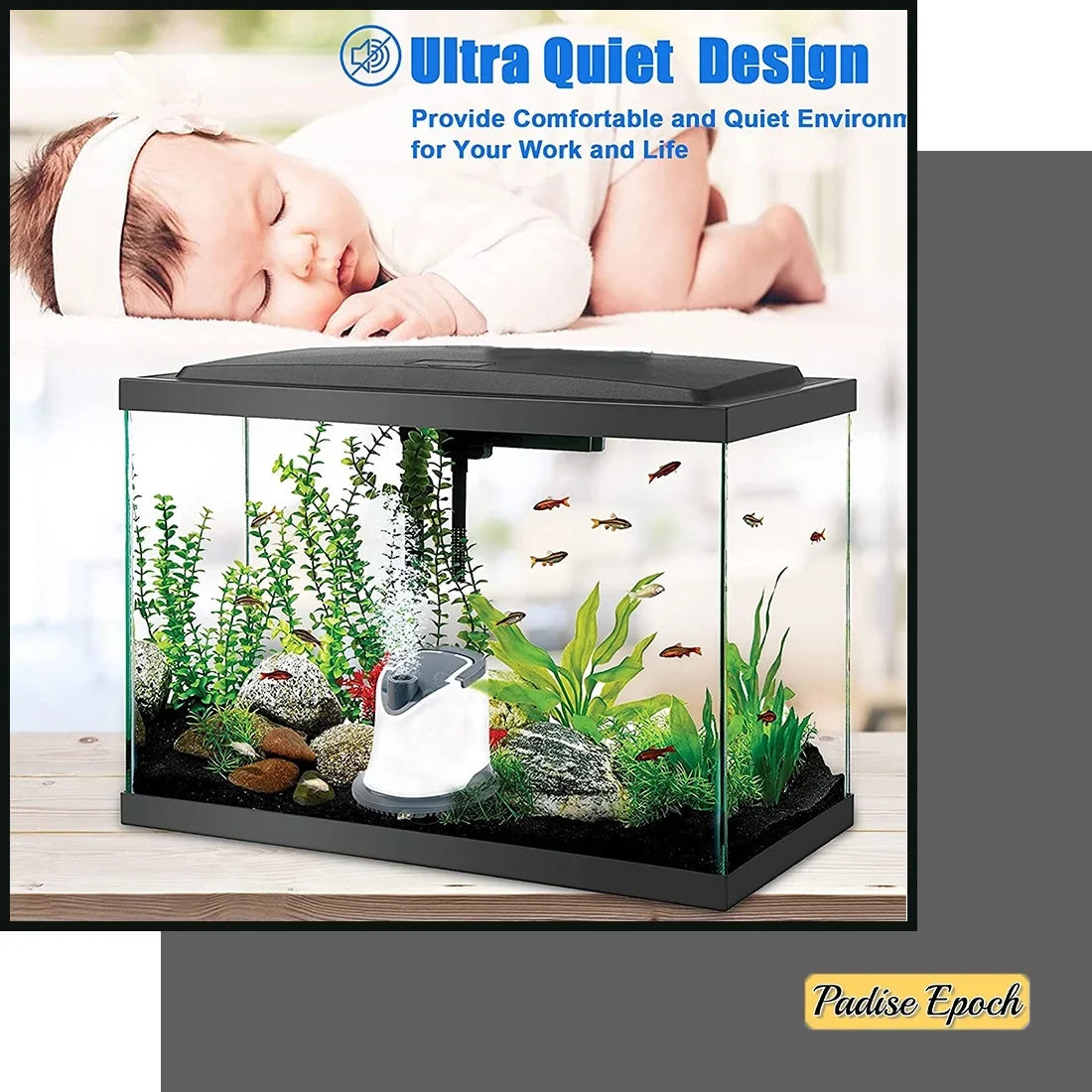 Adjustable Hydroponics Pump: with | | Garden for 6ft 1320GPH Bottom Fish | 110W | Cover Submersible Water Quiet Power Pond Aquarium Fountain 5000L/H Suction Pool Tank Cord | Waterfall