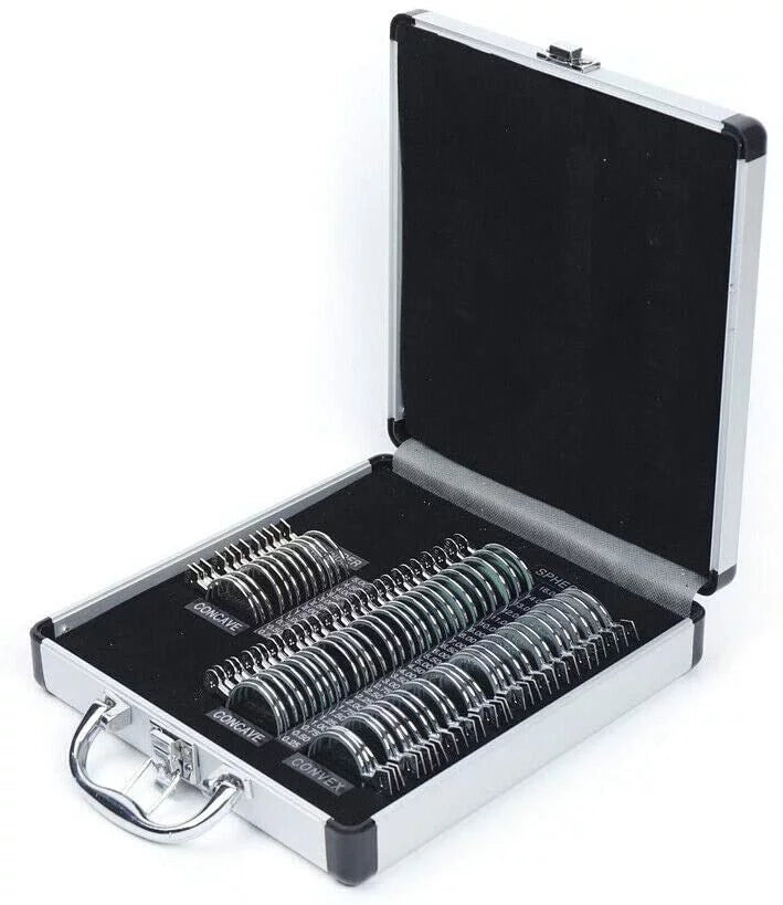 Ophthalmic Aluminum Rim Optometry Metal Kit Optical 68pcs Trial Lens + Set (68pcs/set) Case lenses Fetcoi,