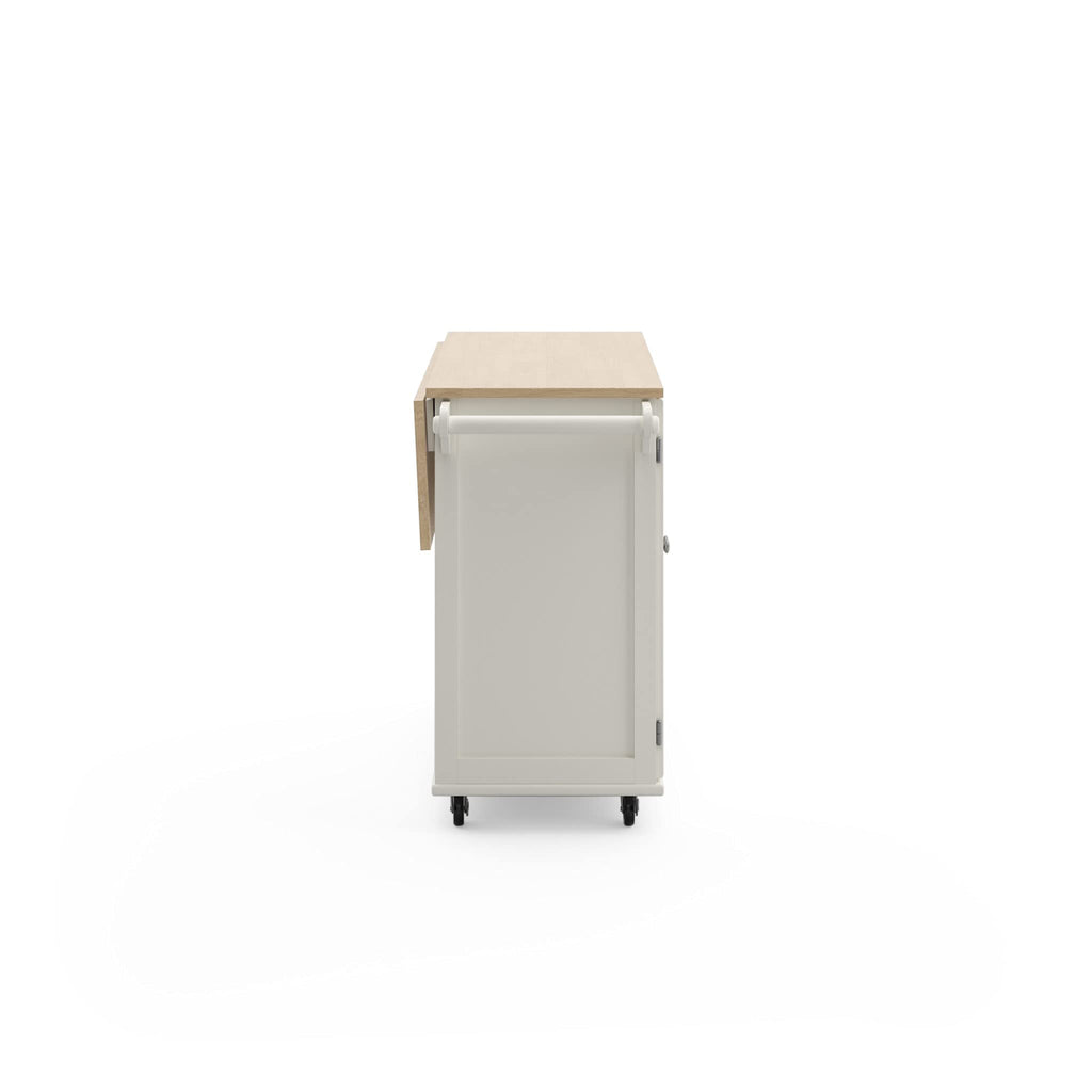 Homestyles Dolly Madison Black Mobile Kitchen Island Cart with Wood Drop Leaf Breakfast Bar