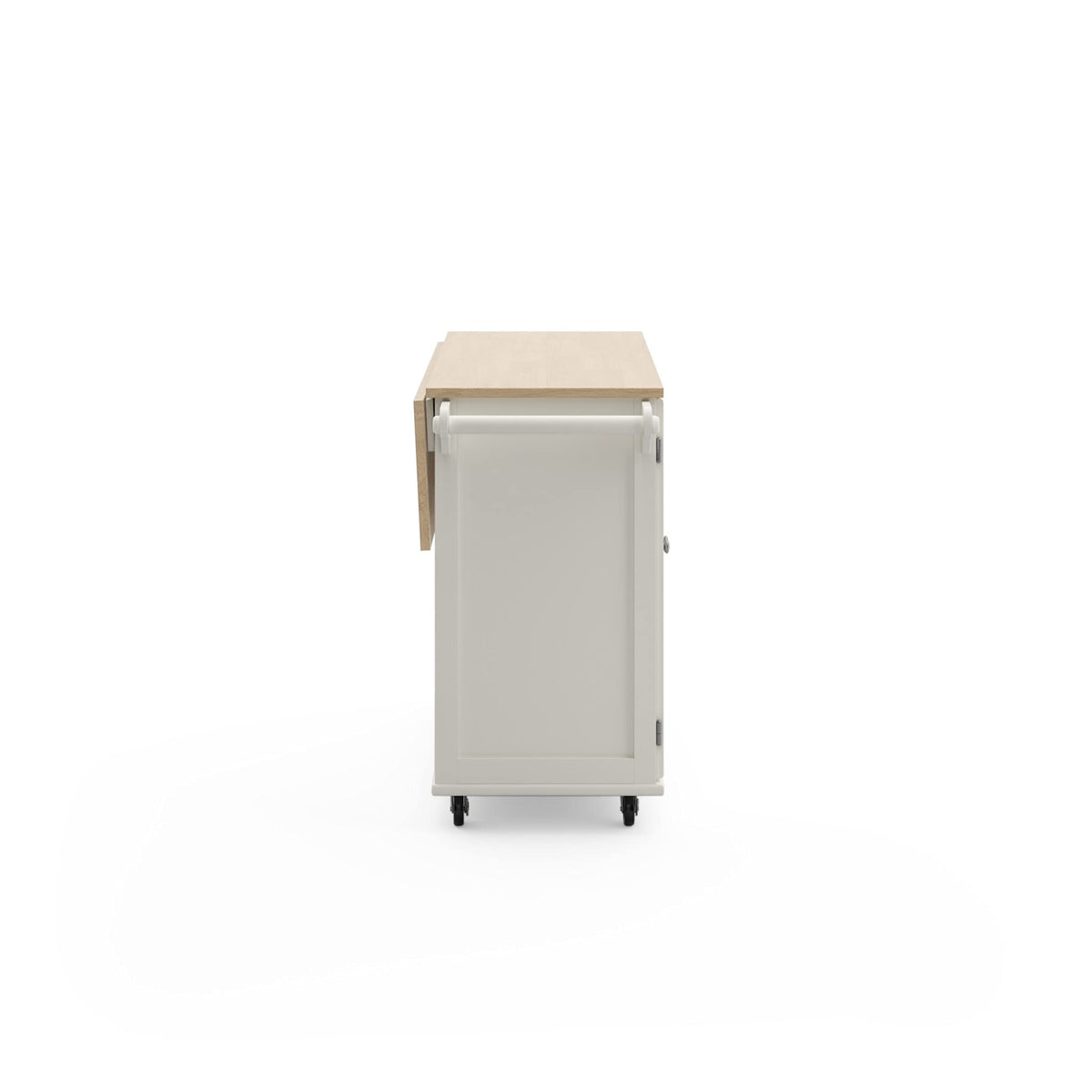 Homestyles Dolly Madison Black Mobile Kitchen Island Cart with Wood Drop Leaf Breakfast Bar