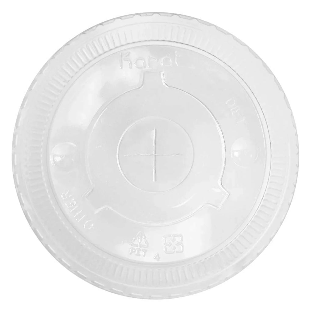 Straw 600 Cold & Paper w/ C-KCL1045 Flat Cups, Lids Poly Count Karat 104.5mm for oz 32 Slot PET