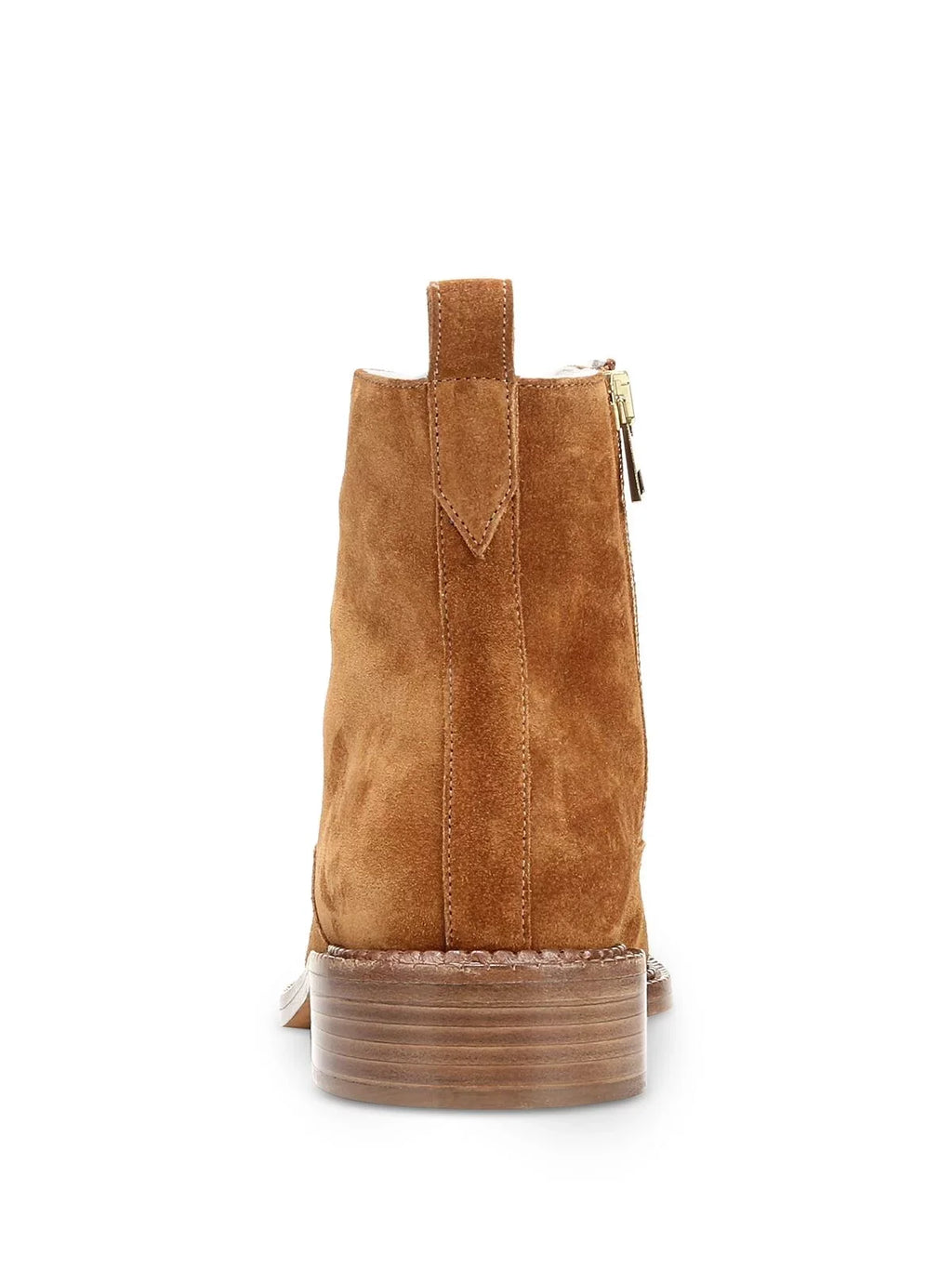 Zip-Up M Round Boots Toe Hiking Block VINCE. Brown 8 Leather Womens Heel Comfort Cabria Lace