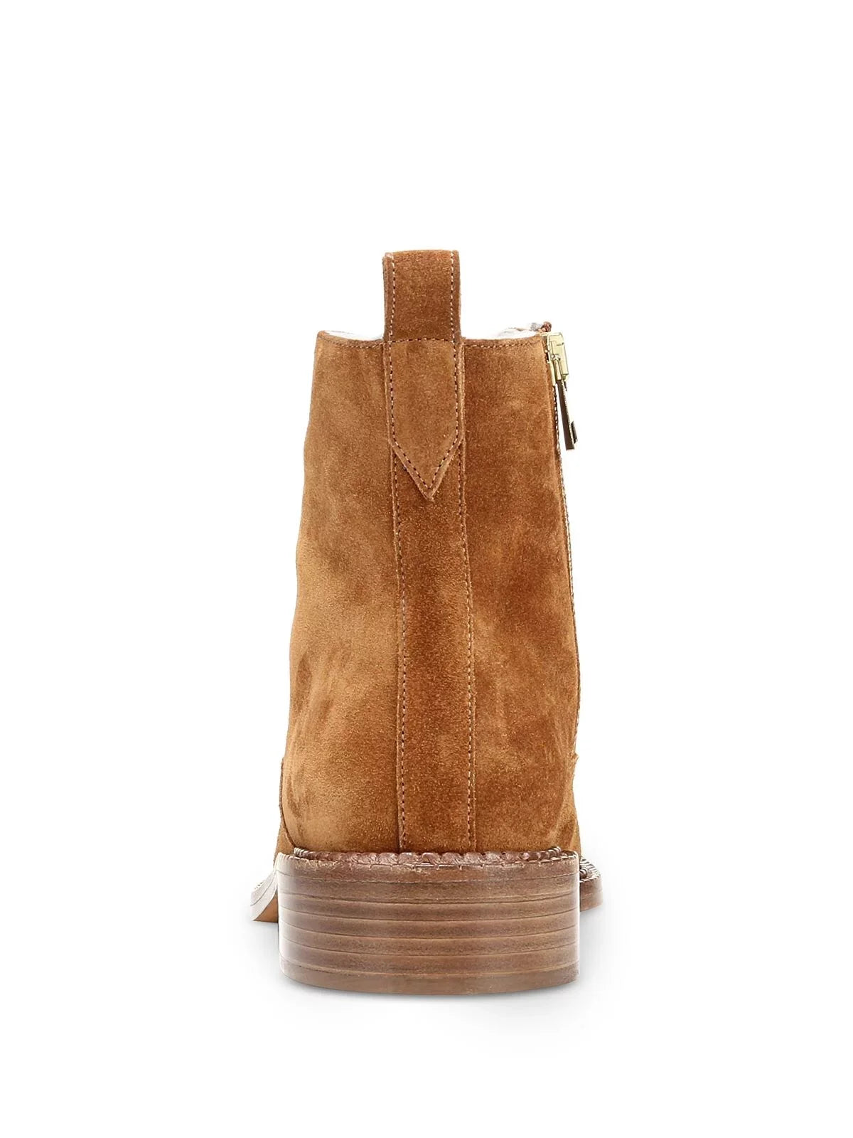 Zip-Up M Round Boots Toe Hiking Block VINCE. Brown 8 Leather Womens Heel Comfort Cabria Lace