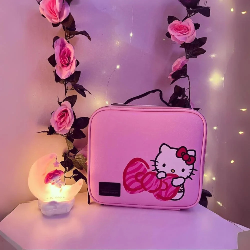 Bag Toiletry Travel Animal) Hello Faux Kitty Leather, Bag Cosmetic Impressions (Pink with Vanity