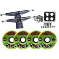 BIGFOOT LONGBOARD TRUCKS WHEELS GREEN SWIRL Skateboard