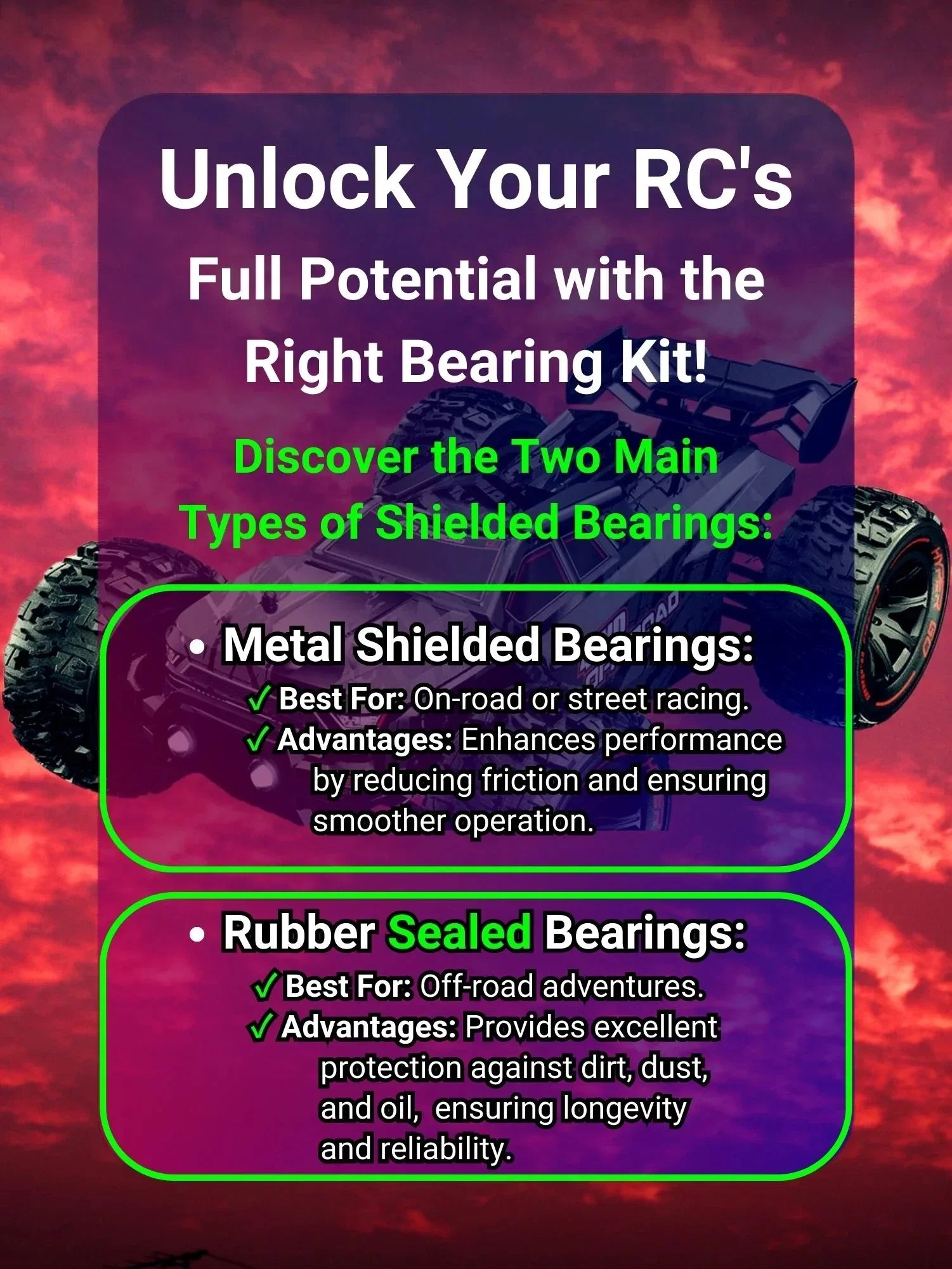 Set Kit Complete DESC410R/V2 Metal Team for durg004b - Durango Bearing Shielded Car RCScrewZ RC