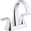 Polished KOHLER Centerset Chrome 2-Handle in. Cursiva 4 in Faucet Bathroom