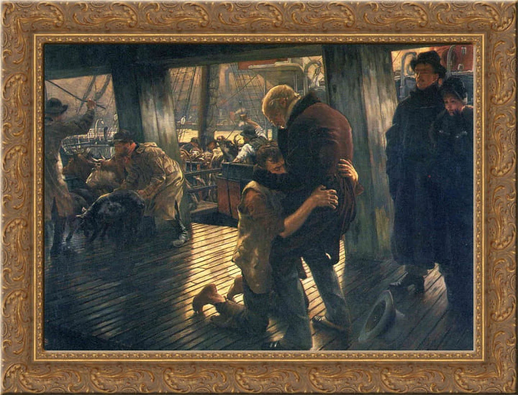 Tissot Ornate Gold Wood Art Framed 24x18 James by Canvas The Prodigal Return Son,