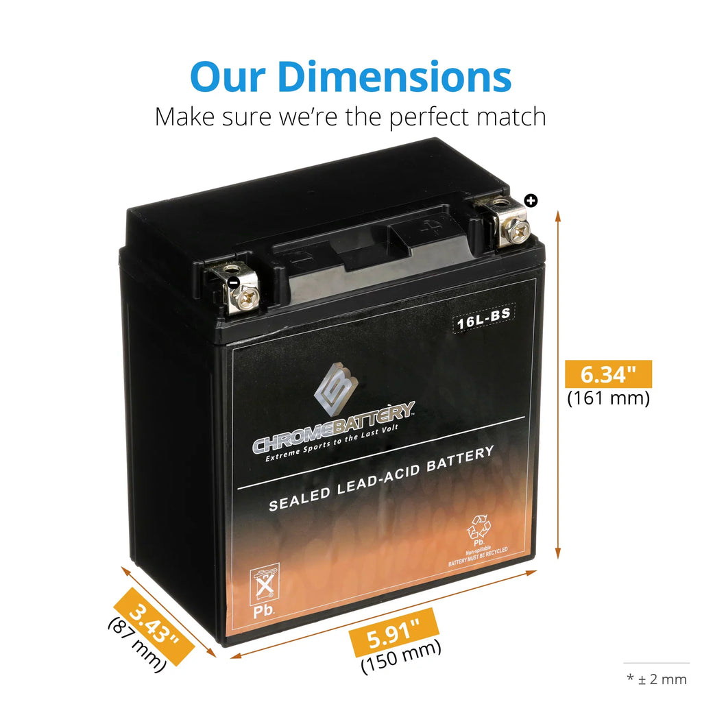 Battery 1999 Jet for Ski Xi CCA) Chrome Ss 12 Battery (16L-BS Jh750 750cc St Volt,14 Ah, Xir Kawasaki YTX16L-BS 230