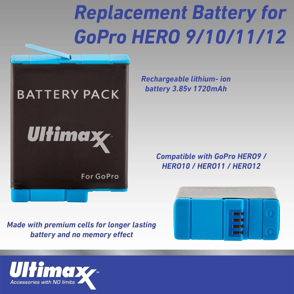 Memory Premium microSD (30pc Underwater 12 - Bundle Card, Much More LED & Includes: 64GB Hero Extreme GoPro Bundle) Ultimaxx Light Replacement Battery, 40M