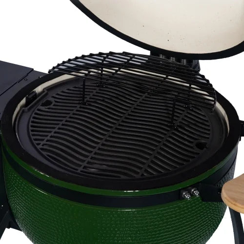 24" Pan-roasted Roasted Ceramic MADETEC 19.6" Gridiron BBQ Outdoors Ceramic Double Smoked Grill for Liner Patio,Green 4-in-1 diameter Pellet with