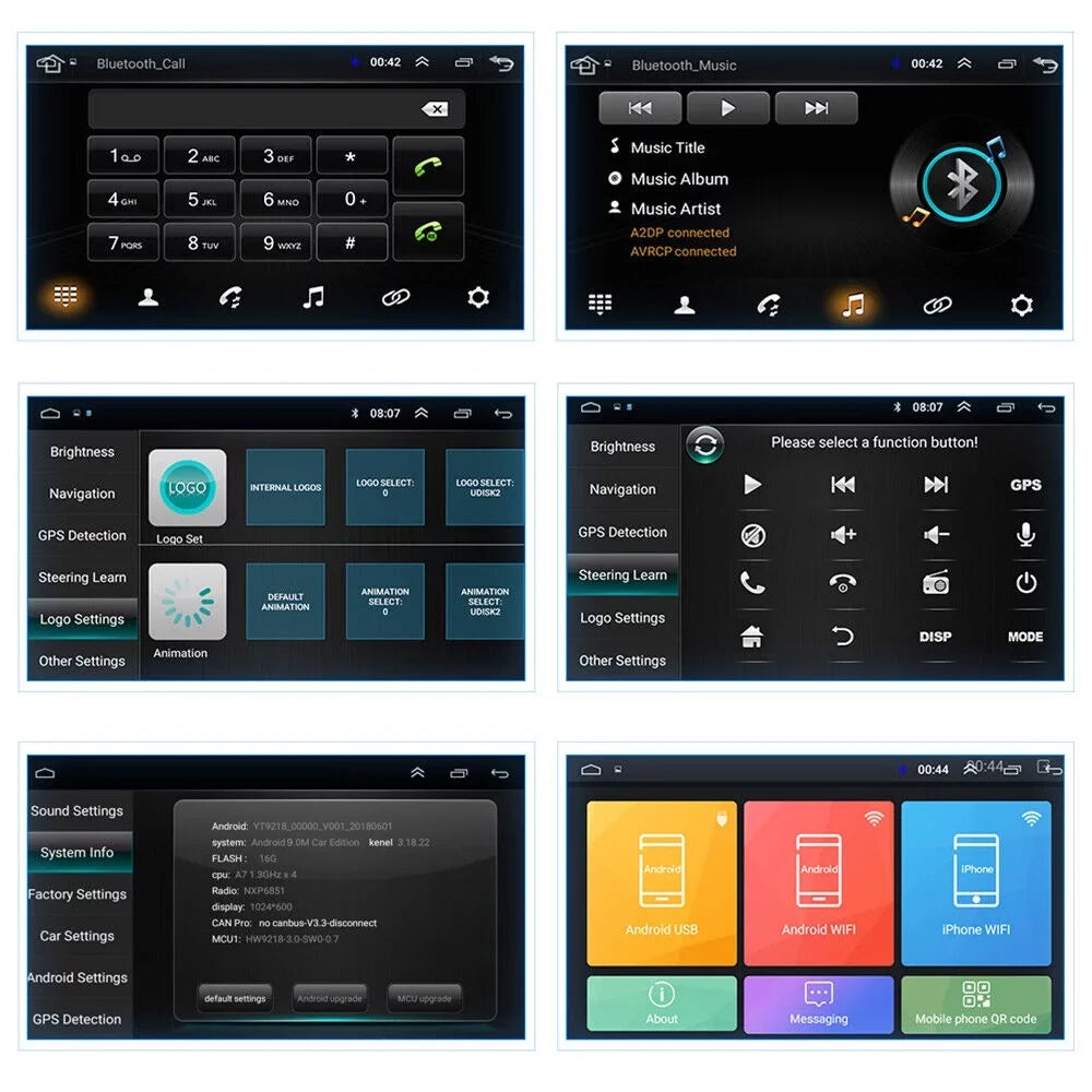 GPS 10 On-Board Screen Navigation Inch Jahy2Tech Din Dual 9.1 Android Player Wifi Touch