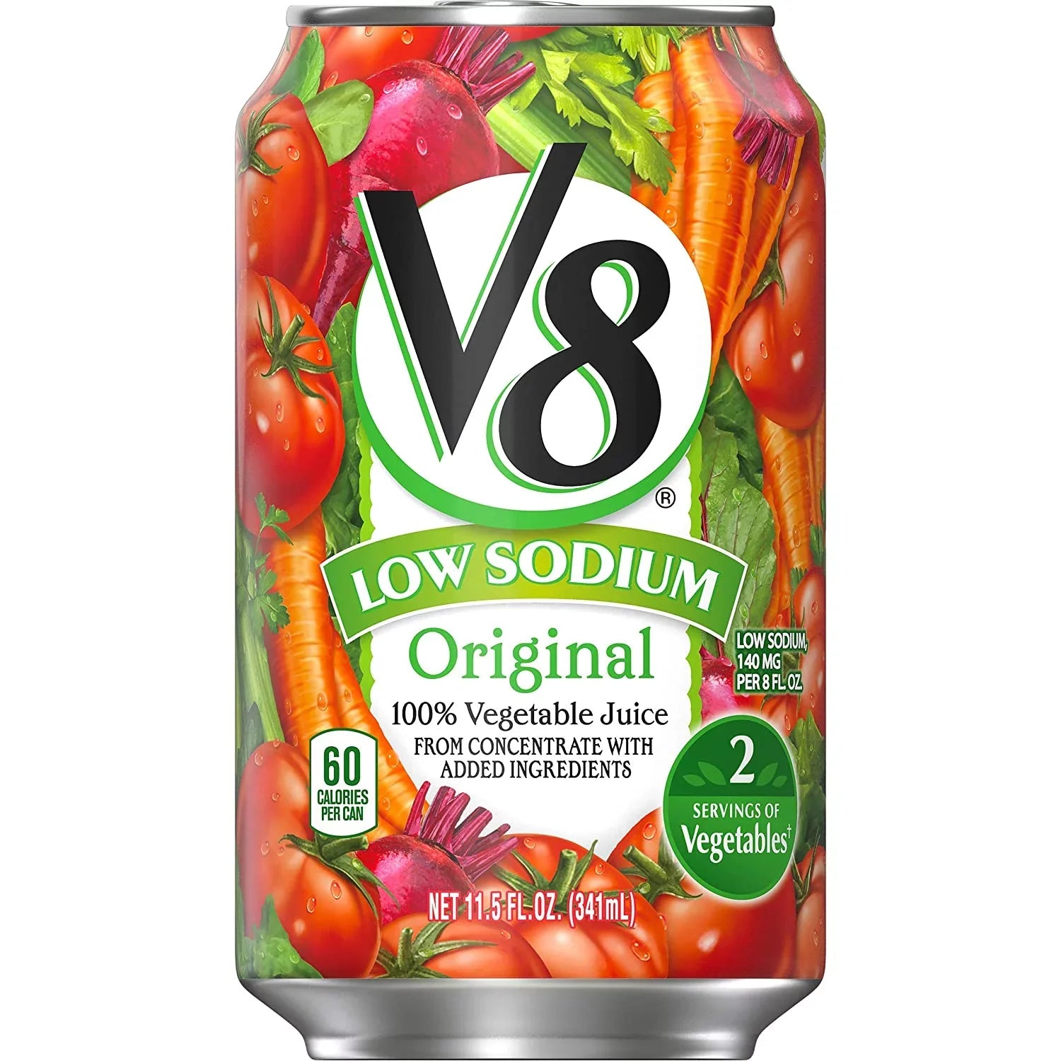 Low Oz. Juice, 11.5 (Pack Of 24) 100% Can Original Sodium Vegetable V8