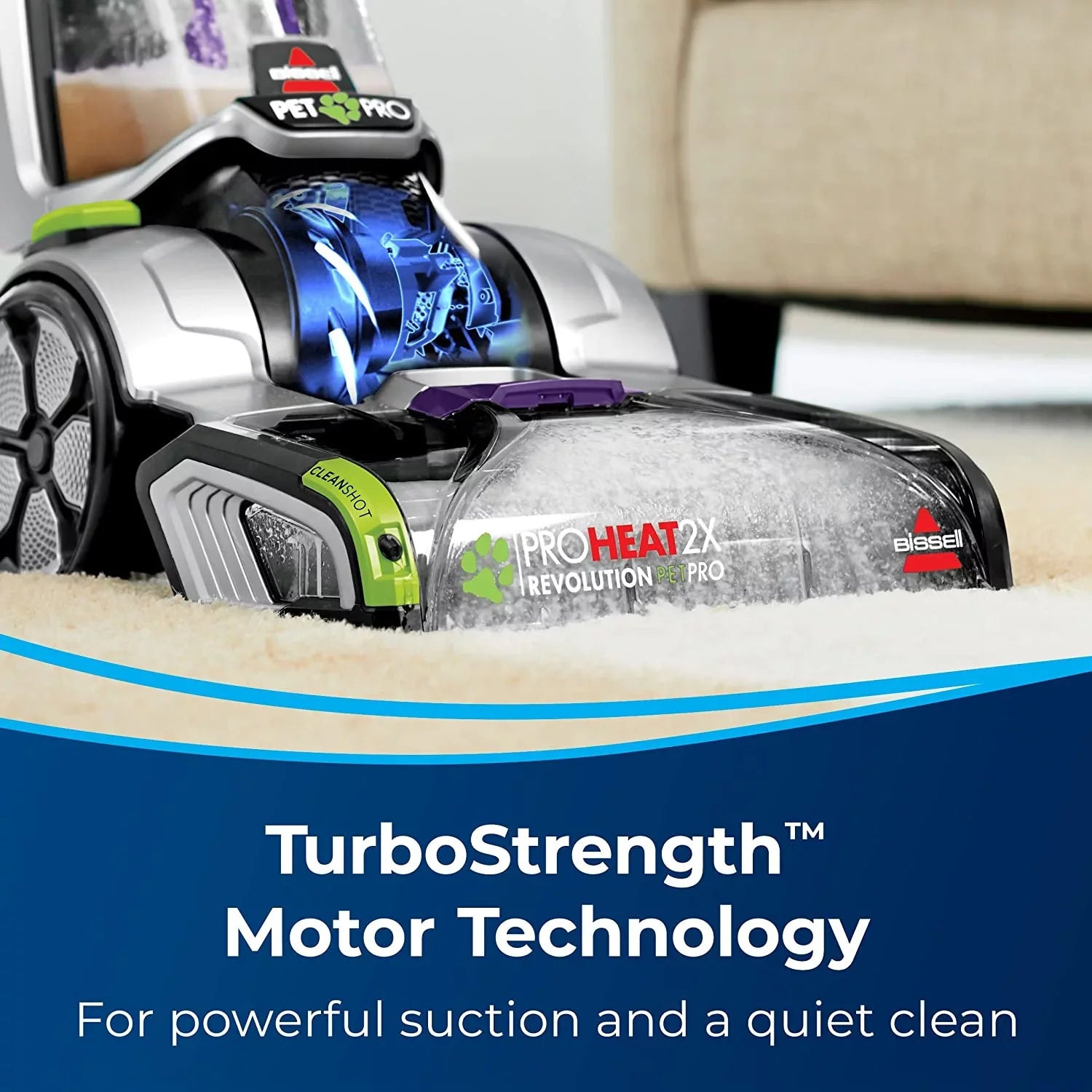 Cleaner Restored BISSELL Plus 3588F ProHeat Revolution Upright 2X Pet Deep (Refurbished) Pro