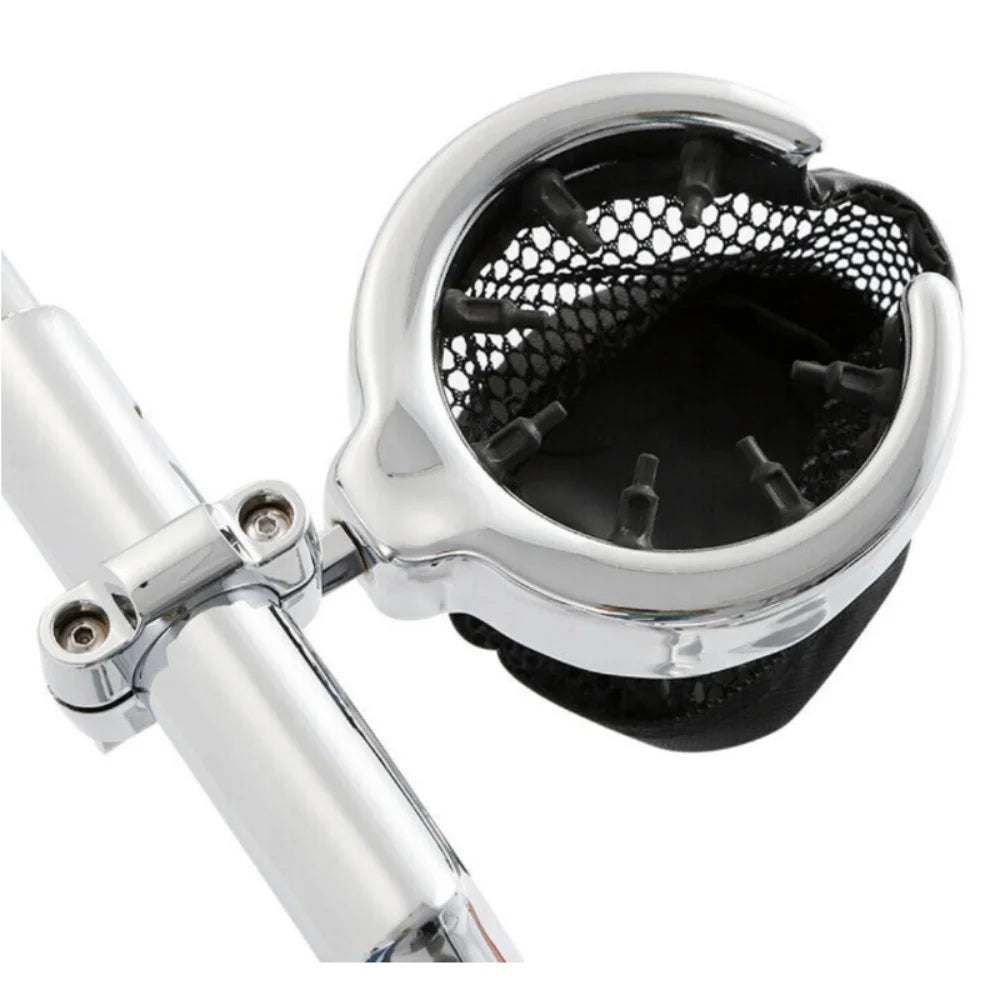 Holder Universal Metal For Basket Motorcycle Harley Teledu Handlebar Drink Cup W/ Mesh