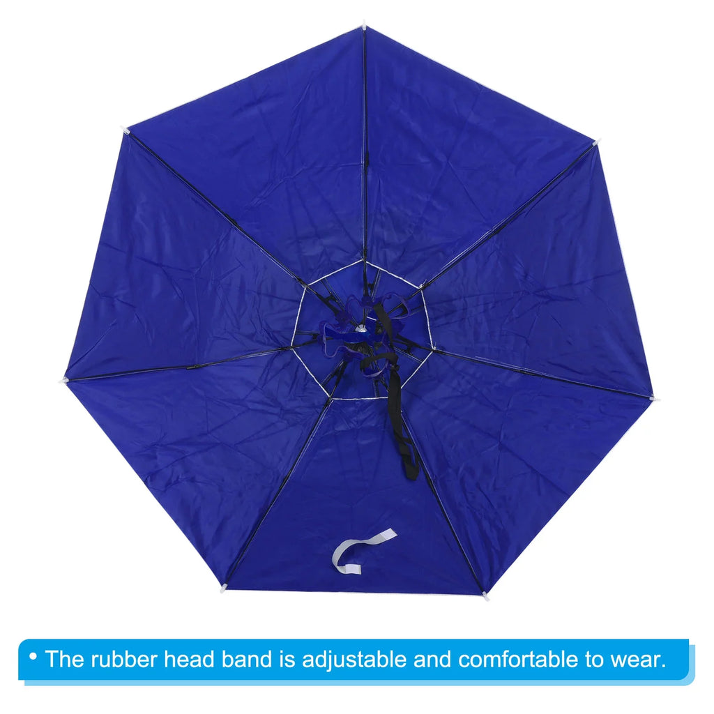 Double Head Fabric Rain Strip, Layer Hat, 37.4" Cap Folding Silver Uxcell OD Oxford Umbrella Sun with