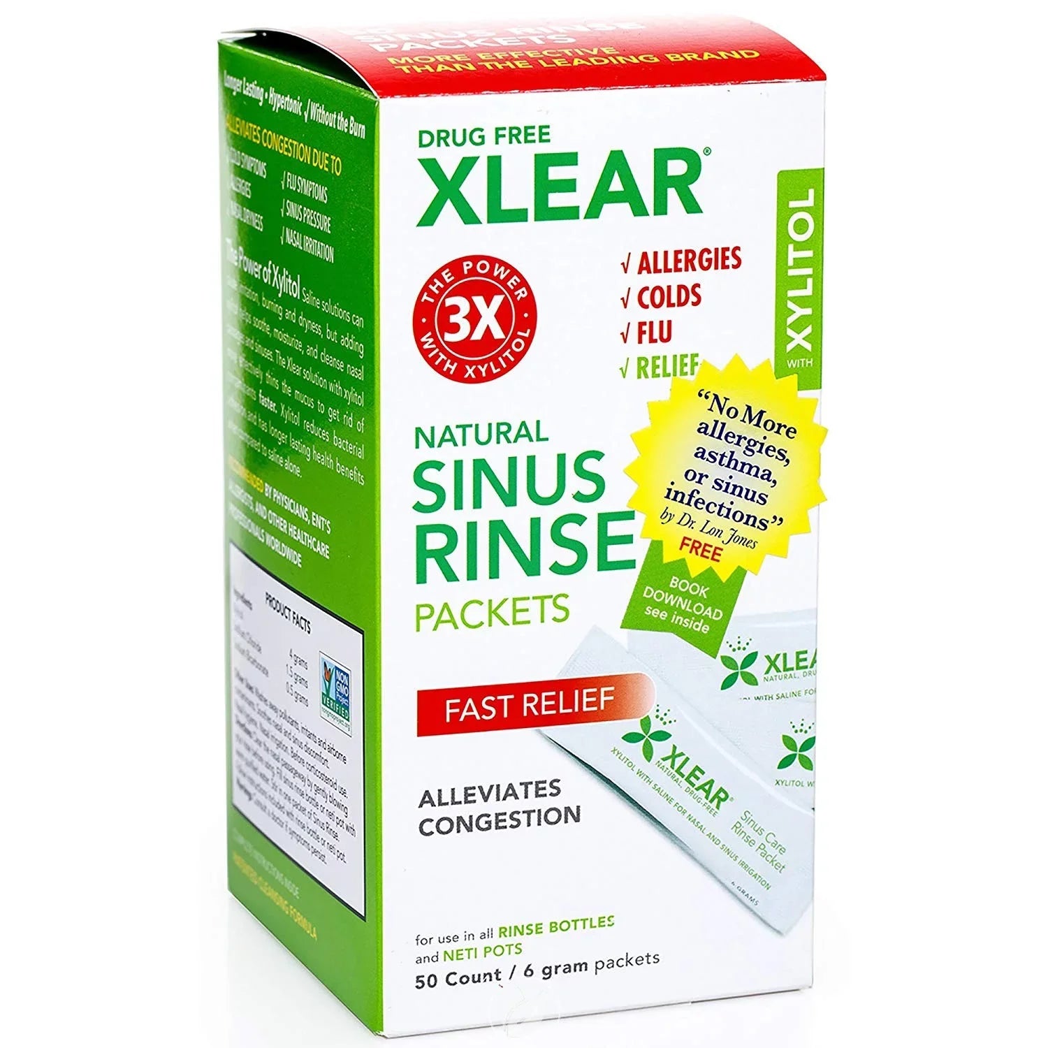 Neti (NetiXlear Xlear (4 Sinus Pack) 6 Refill Solution packets) Ct 50 g