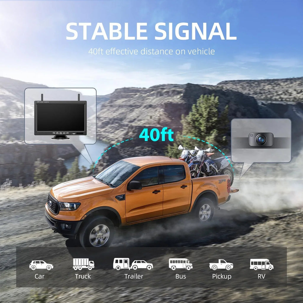 IR IP69 for Backup Inch Camera RV/Trailer/Truck/Van Vision Wireless 7 eRapta HD AWT7 Waterproof 1080P Monitor Night