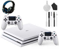 2 Like Headset (Refurbished: Kit Sony Console White, Gaming Glacier With 4 Pro PlayStation Pre-Owned Controller Cleaning 1TB New)