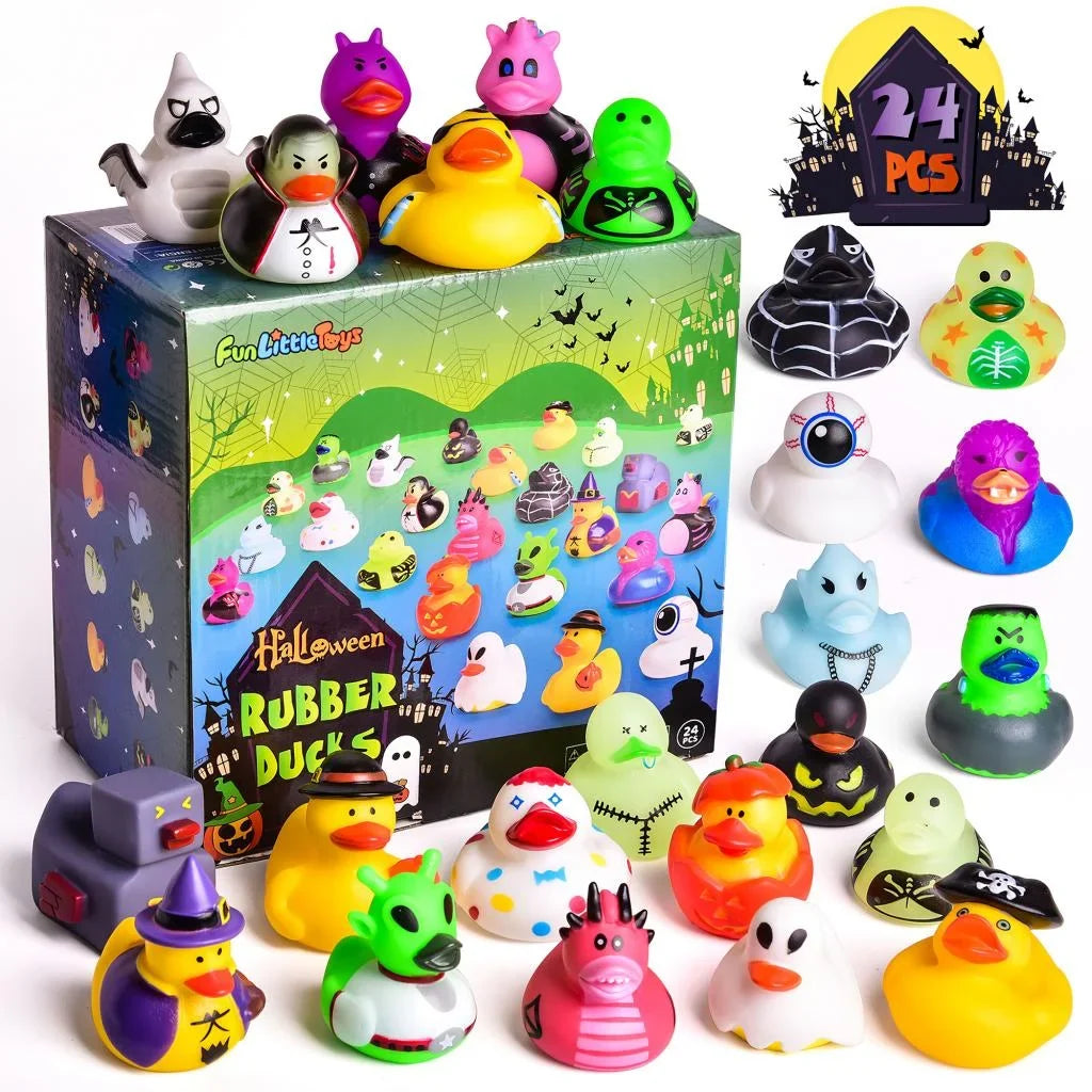 Showers,Halloween Ducks Pcs Treat,Halloween or 24 Baby Trick Decor Halloween Fun for Party Favors Bath Ducks,Rubber Little Toys Rubber Toys