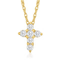 t.w. in Diamond ct. Pendant 0.10 Adult 10kt Cross Gold, Necklace Women's, Canaria Yellow