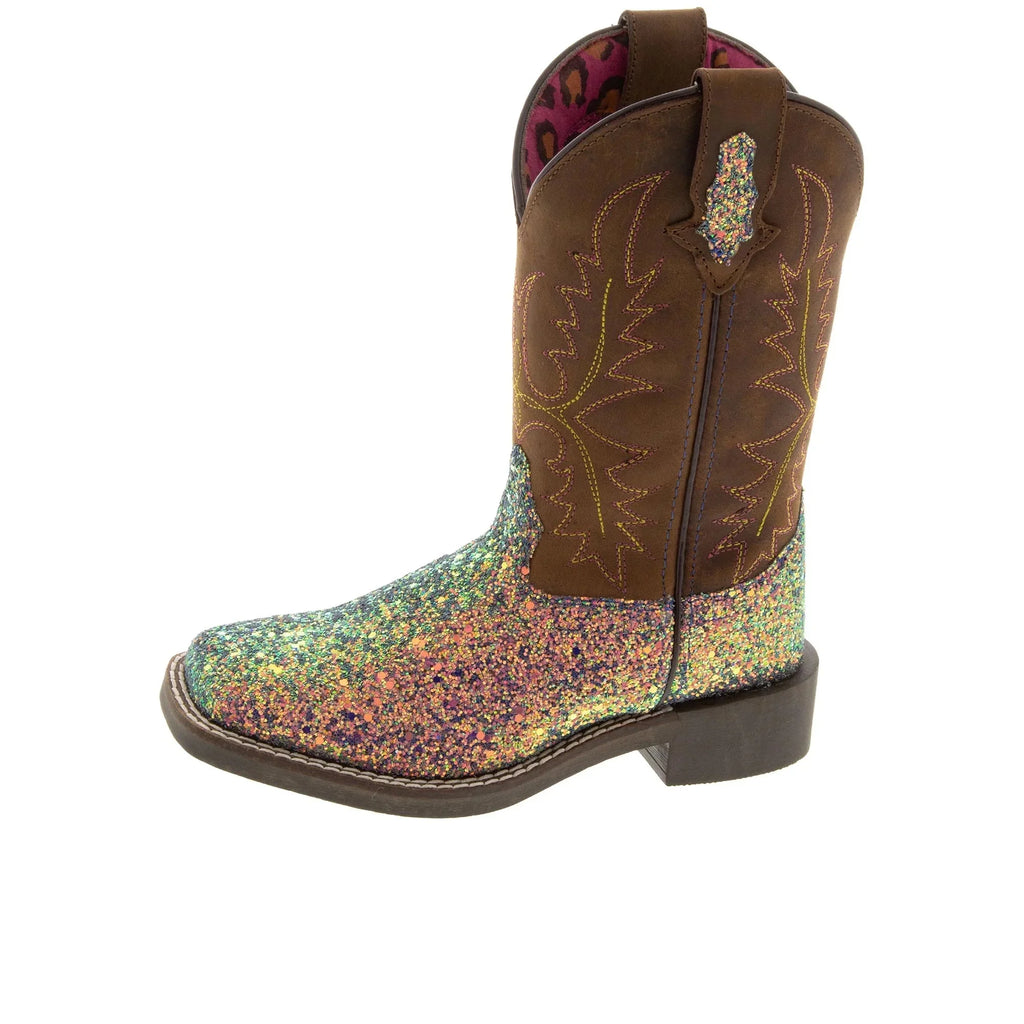 Girls' Square Toe Ariel Pink US Western Boot Broad Mountain Smoky D(M) 2