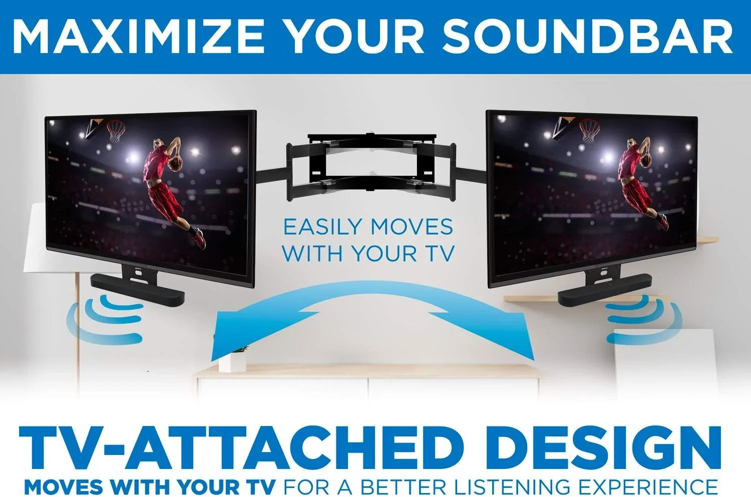 Soundbar VESA Sound with | Sonos Pattern Mount Mount-It! Compatible Beam 600mm - Bar 200mm TV Mounting Mounting with Shelf for Bracket Televisions Speaker Kit