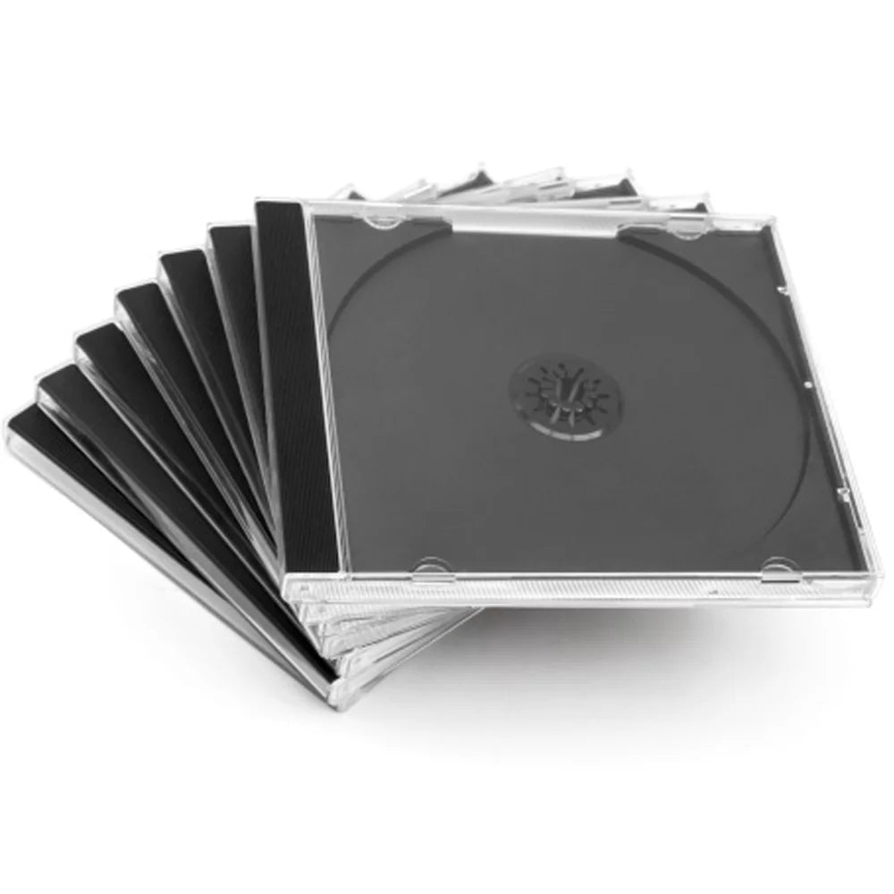 Single Disc 10.4 50 Standard DVD CD Black mm Assembled Case Tray with Jewel Pack Storage Clear Smartbuy Removable