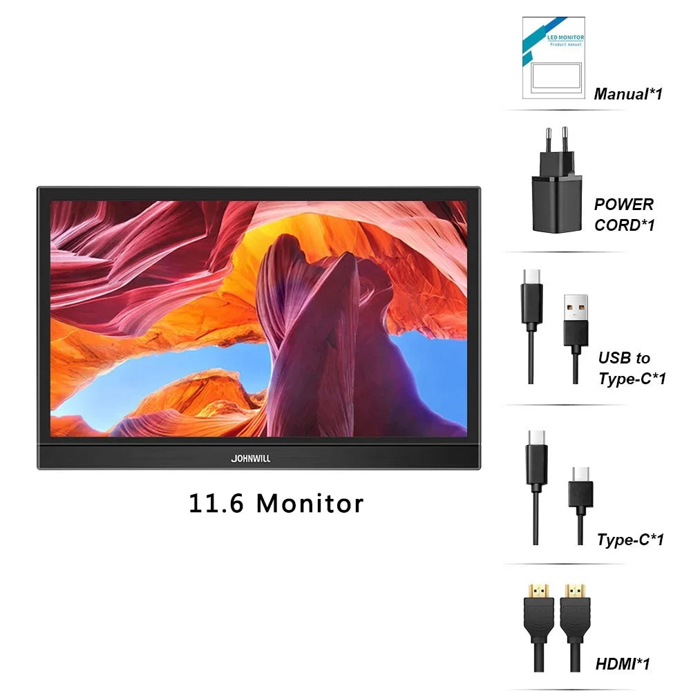 Inch TouchScreen 1366x768 PI Compture Gamer Raspberry PC XBOX Monitor 60Hz Stick PS4 Monitor Display 11.6 For Switch Protable