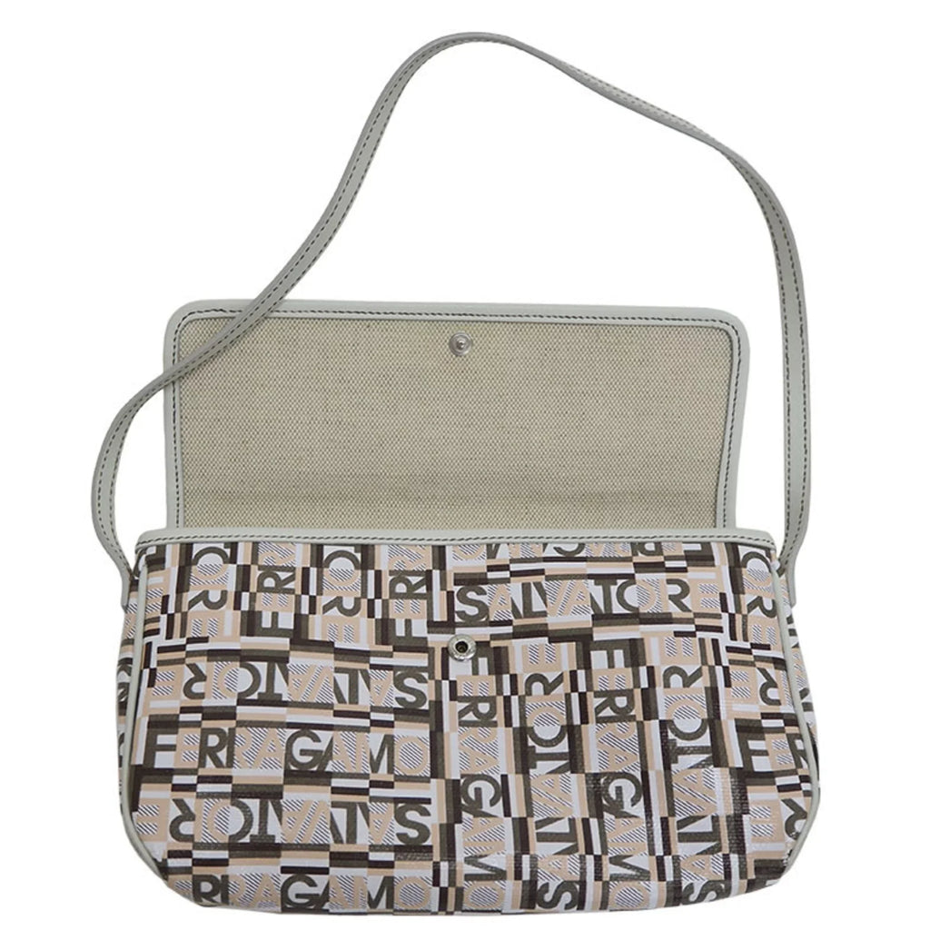 (Good) PVC,Leather Salvatore Shoulder Ferragamo Bag Beige Pre-Owned