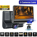 and Lens Detection Front/Rear/Built-In Dual Camera Driving Cam 4" Motion Dash DVR HD G-Sensor, 1080P Car Monitoring TASHHAR Video Parking Recorder