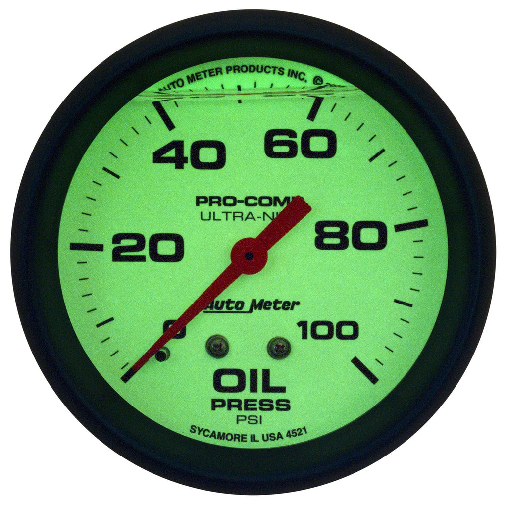 Oil Gauge2.625 AUTO in. Ultra-Nite METER Pressure 4221