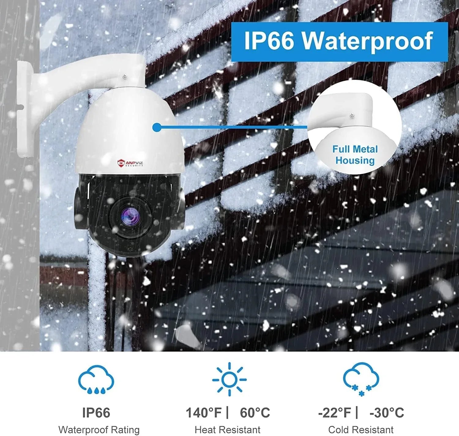 Pan with 360°/Tilt IP Outdoor Vehicle Indoor 90°, IP Vision, PTZ Mic/Audio, IR Night Optical Zoom, Camera PTZ 8MP Metal, Waterproof Camera Surveillance Anpviz IP66 Detection, PoE Person 20X Security