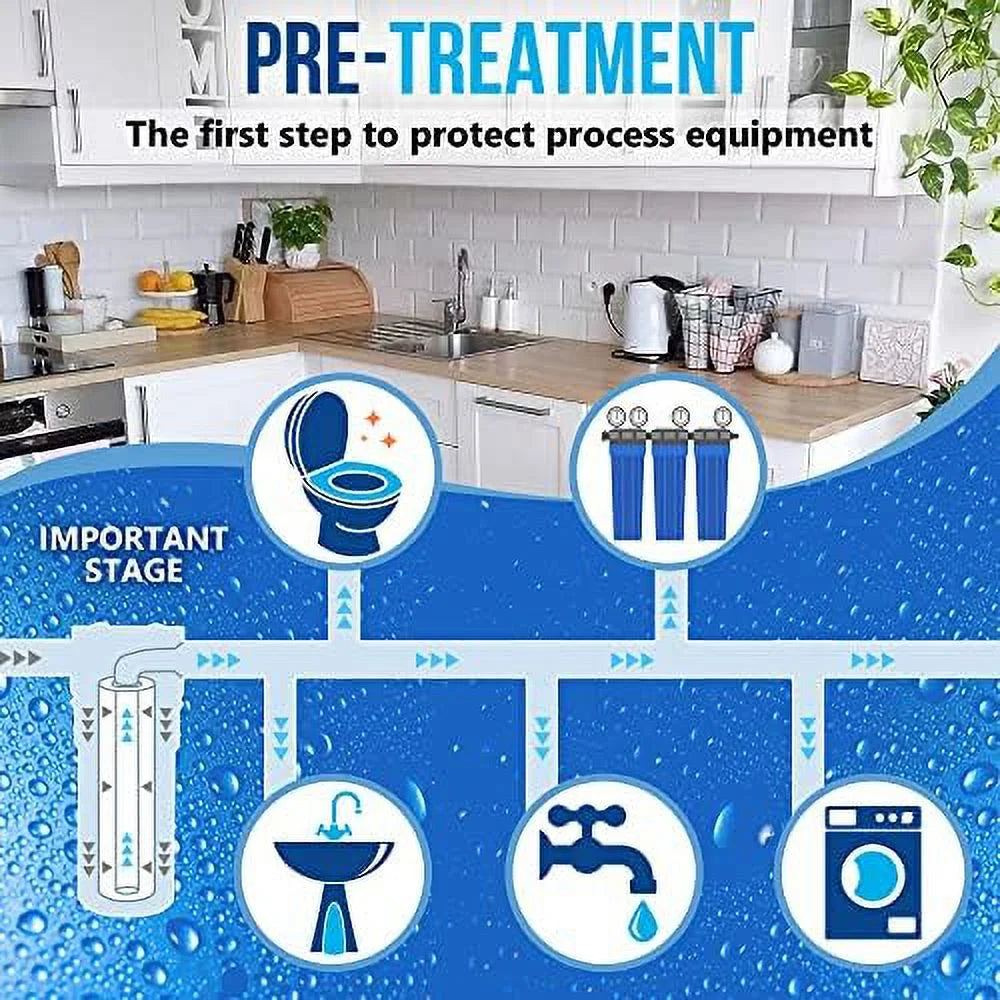 Layers -Blown Fits With Four 2.5” FPMB520, 25 Of Standard 10 Filtration Polypropylene X Sediment Micron Pack Filter 20” Whole House 20” X FPMB5-20, VX05-20 SDC-25-2005/4, Compatible Housings. 2.5”