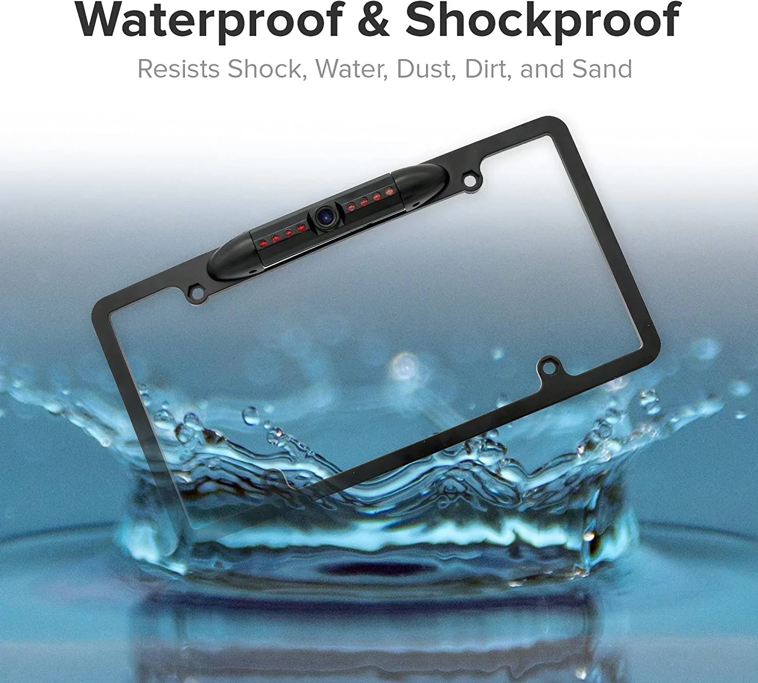 JVC Backup for KWV830BT License Camera Rearview KW-V830BT Plate Frame Black