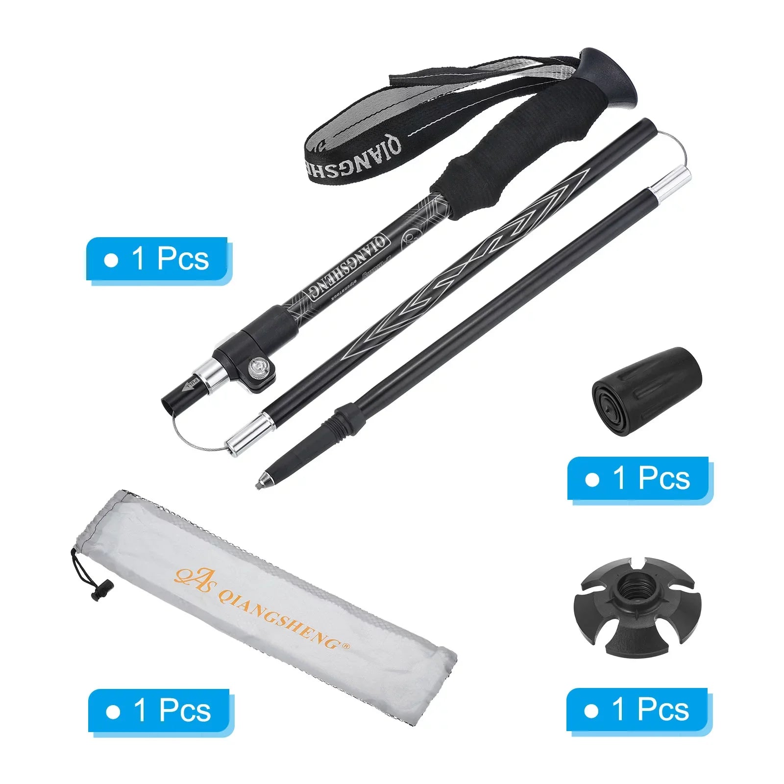 53 Hiking Trekking Pole Collapsible Inch Uxcell Poles, Telescopic White