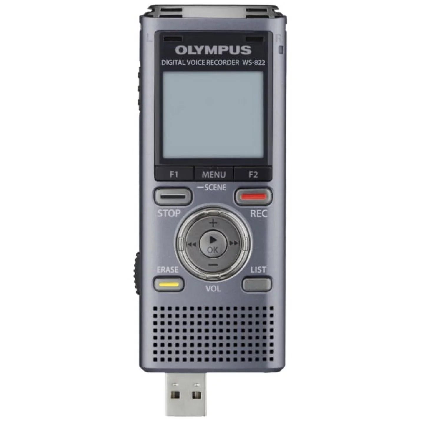 4GB Recorder, WS-822 Voice Olympus Metallic, Digital Gray