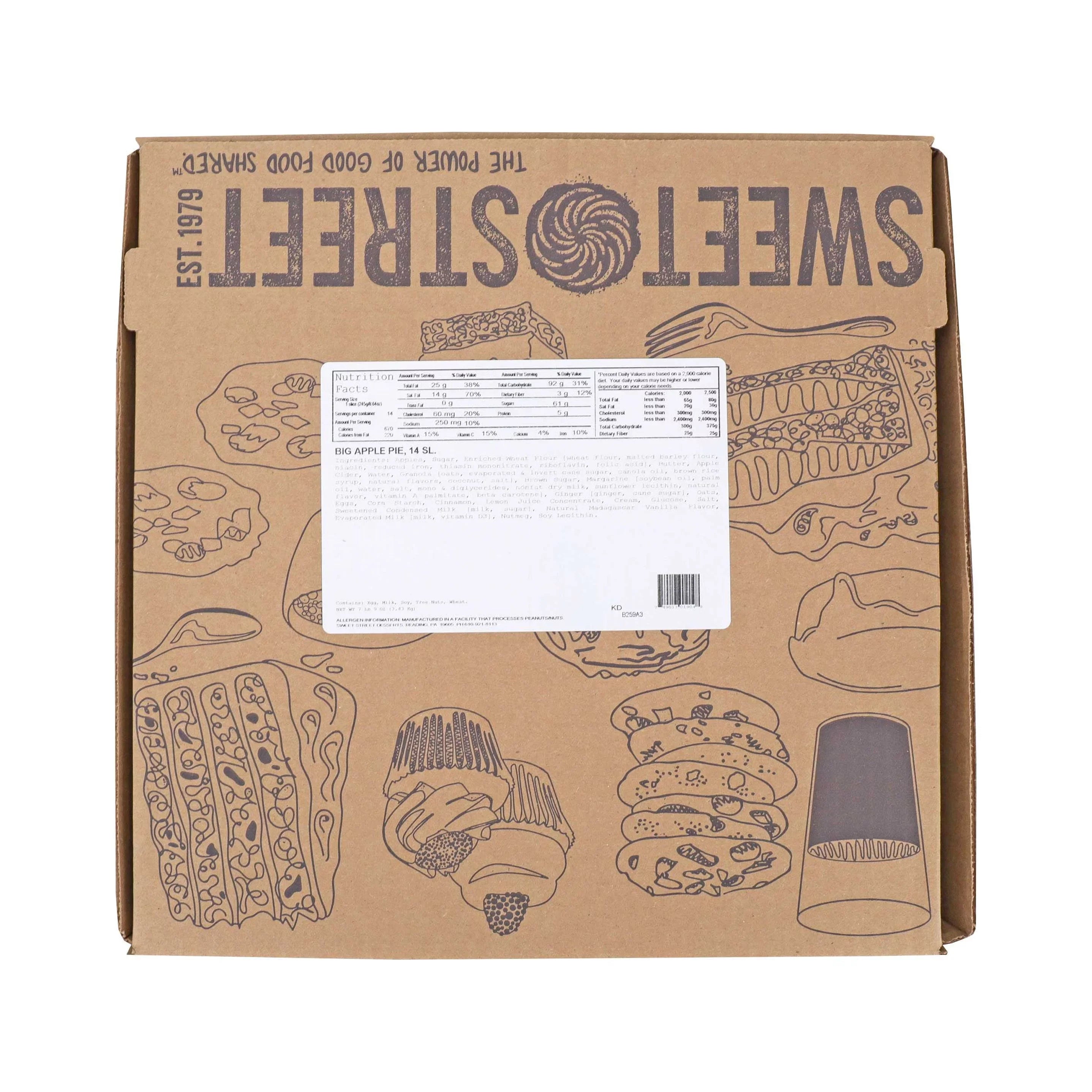 7.56 14 Pound inch 2 Street -- case. Pie, 10 Slice Round  Sweet per