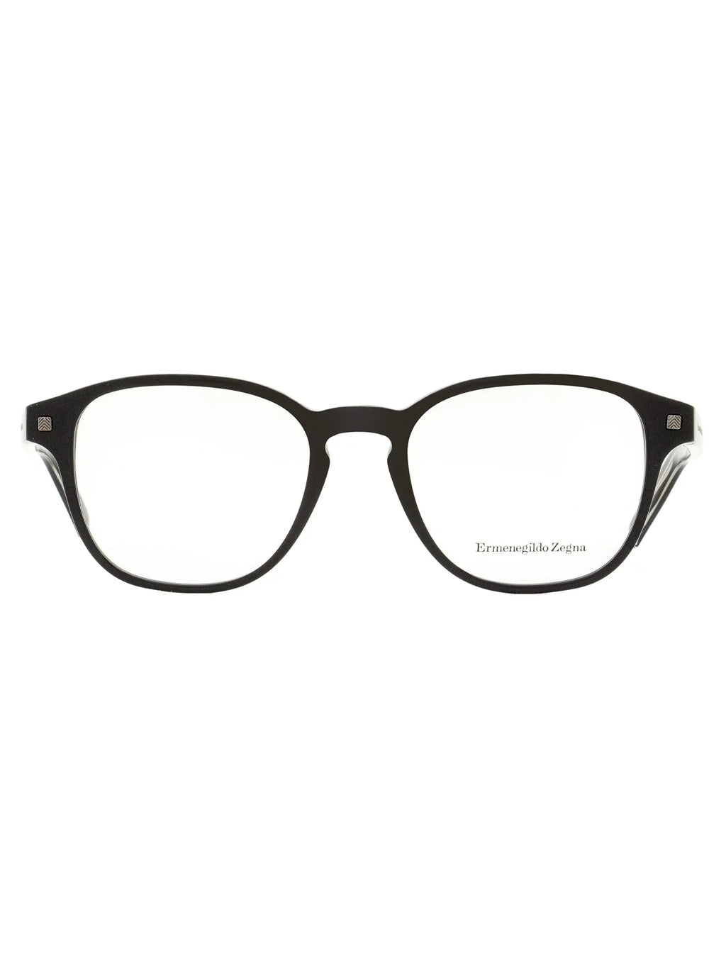 Shiny Crystal Rim and Black/Shiny Round Zegna EZ5169 Full Ermenegildo Eyeglasses Black