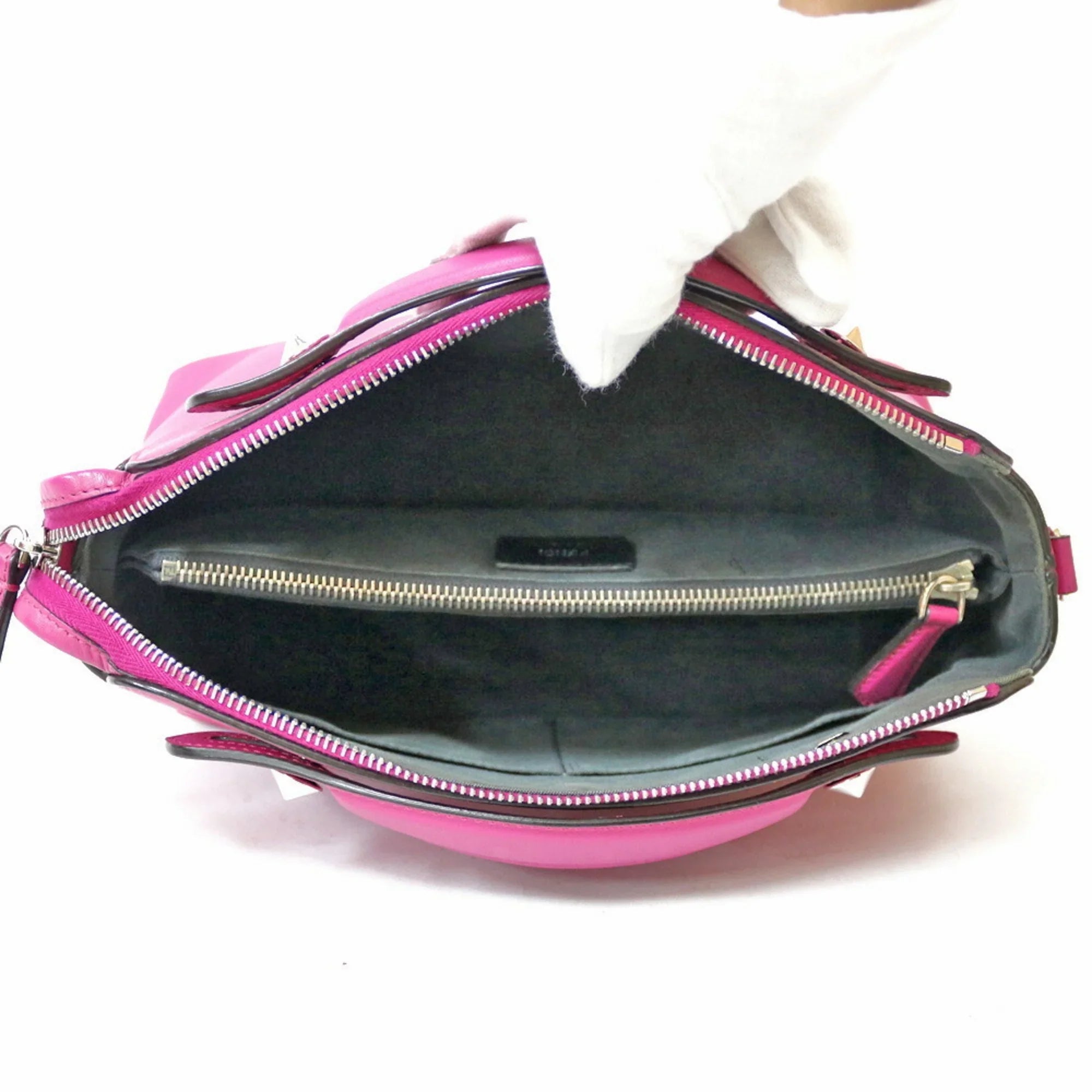 Pink Bag Leather FENDI Visaway Shoulder Fendi Women's Pre-Owned (Fair)