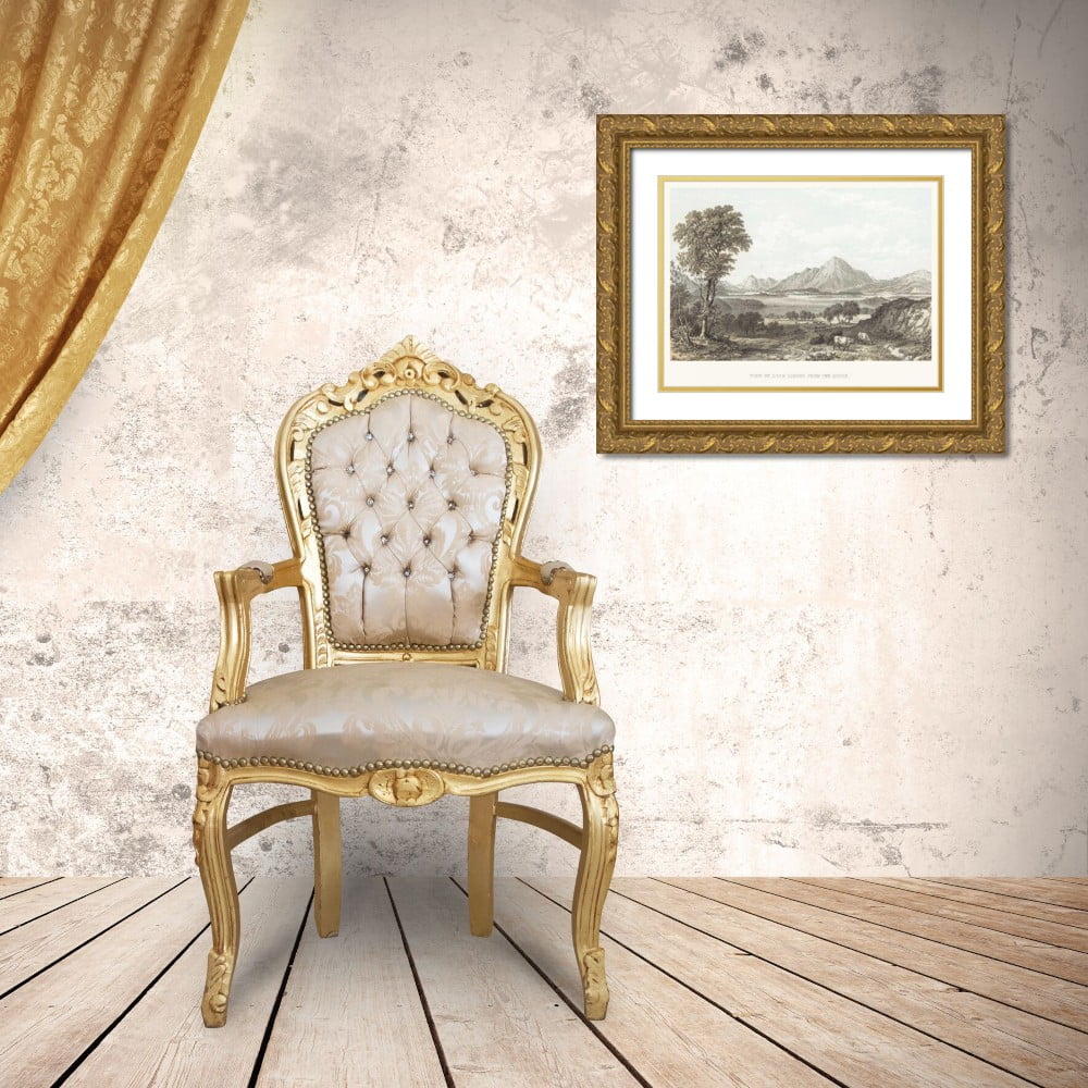 with Lomond Unknown Framed Print Double Ornate Matting of Museum Titled Gold Loch View 14x12 Wood Art -
