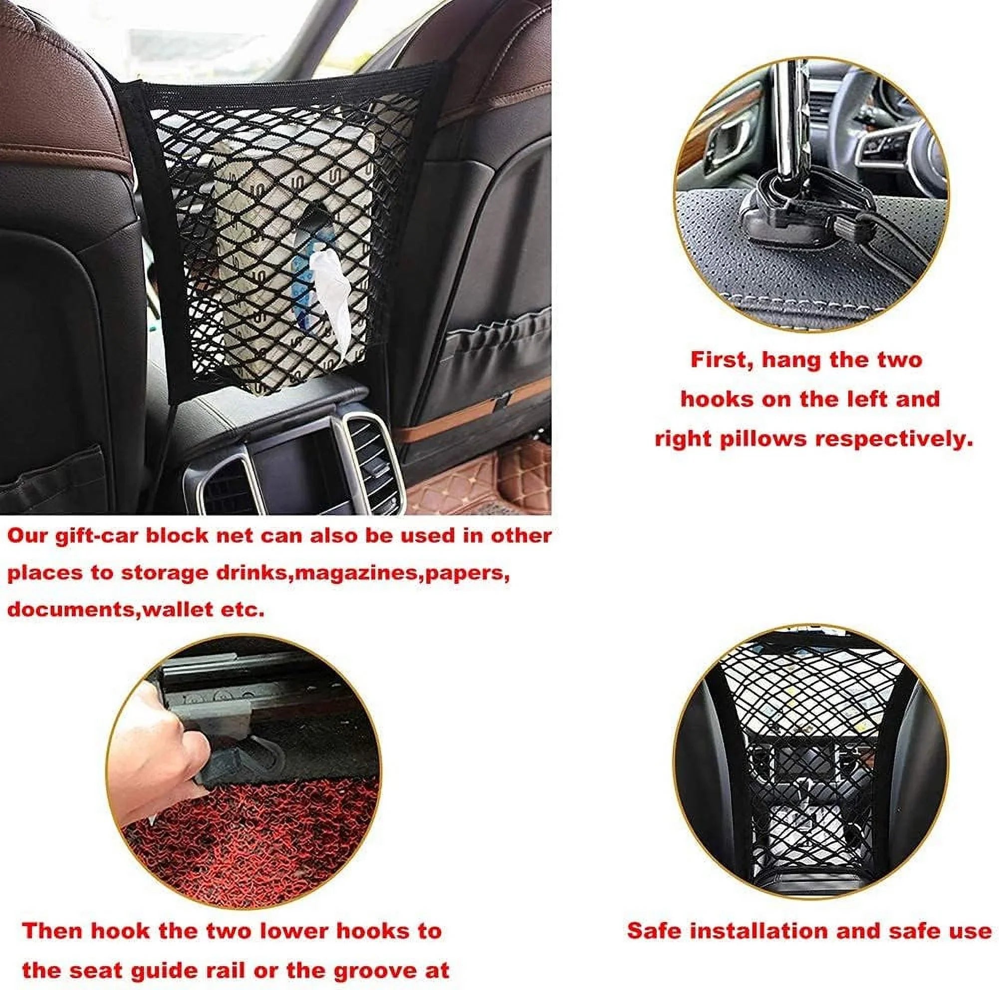 Dividers Wire Front Seat Pet Barrier Adjustable Cars in Barriers—Heavy Travel Vehicles, Cars Mesh Car with Black—Safety SUV, for Fence Duty Dog