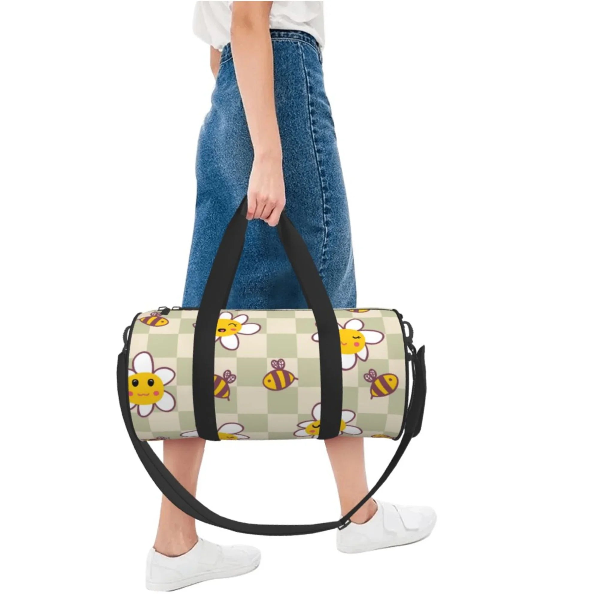 ZICANCN for Daisies Retro Bag, Women Bees Sports Gym Bag Bags Tote Weekenders Duffle Men Checkerboard Travel