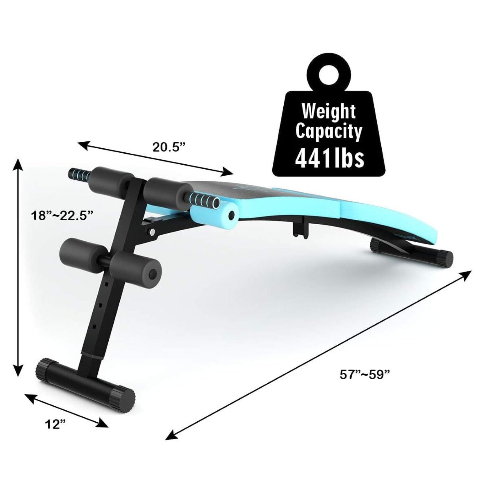 3 Handle Sit Up Bench Equipment , Gym, Sit-up with Settings for Home Workout Height Ab Adjustable Bench Reverse for for